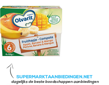 Olvarit Fruithapje appel/ banaan/ mango 6 mnd aanbieding