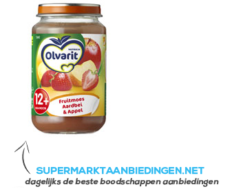 Olvarit Fruitmoes aardbei/ appel 12 mnd aanbieding