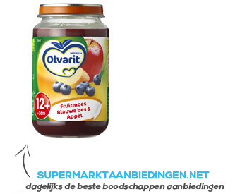 Olvarit Fruitmoes blauwe bes/ appel 12 mnd aanbieding