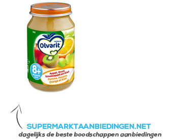 Olvarit Kiwi/ druif met sinaasappel 8 mnd aanbieding