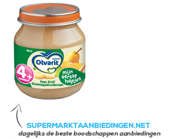 Olvarit Peer/ druif/ sinaasappel/ banaan 4 mnd aanbieding