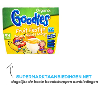Organix Goodies banaan/ appel/ mango aanbieding