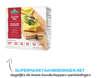 Orgran Toasted corn crispbread aanbieding