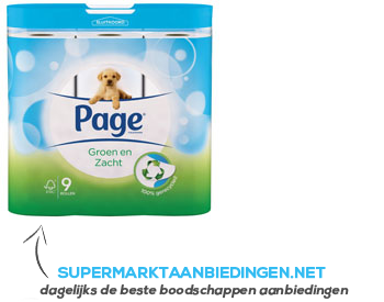 Page Groen & zacht toiletpapier 3-laags aanbieding