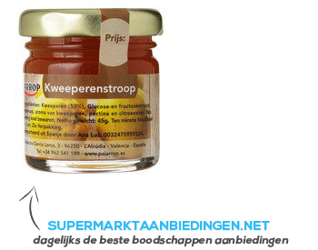 Paiarrop Kweeperenstroop aanbieding