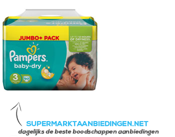 Pampers Baby dry jumbo plus pack midi aanbieding