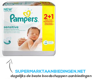 Pampers Billendoekjes sensitive 21 aanbieding