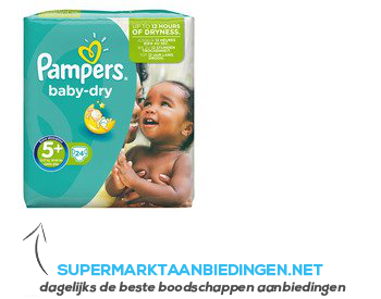 Pampers Luiers baby dry junior plus 5 aanbieding