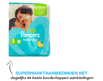 Pampers Luiers baby dry midi 3 aanbieding