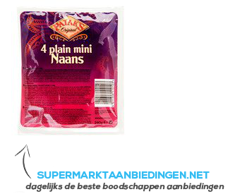 Patak's 4 Plain mini naans aanbieding