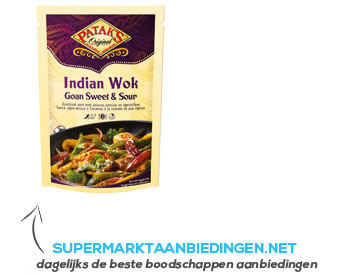 Patak's Indian wok Goan sweet & sour aanbieding