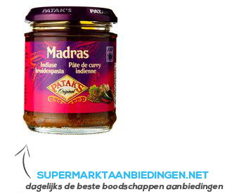 Patak`s Kruidenpasta madras aanbieding