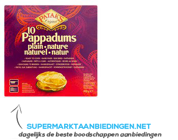 Patak`s Pappadums aanbieding