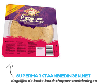 Patak’s Pappadums naturel kant-en-klaar aanbieding