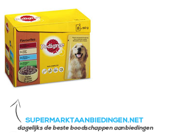 Pedigree Adult favourites maaltijdzakjes multipac aanbieding