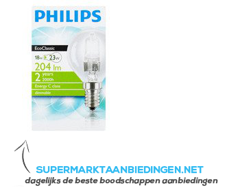 Philips Ecolamp helder kogel 18W kf aanbieding
