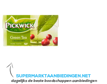 Pickwick Groene thee cranberry 1-kops aanbieding