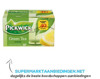 Pickwick Groene thee original lemon 1-kops aanbieding