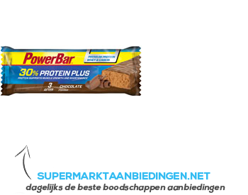 Powerbar 30% Protein plus chocolate aanbieding