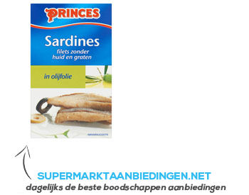 Princes Sardines zonder huid en graat aanbieding