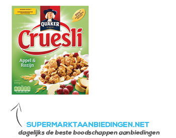 Quaker Cruesli appel-rozijn aanbieding