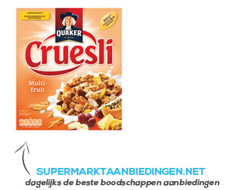 Quaker Cruesli multifruit aanbieding