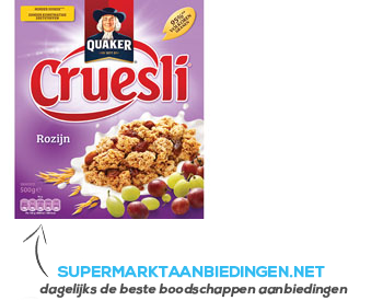 Quaker Cruesli rozijn aanbieding