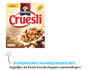 Quaker Cruesli triple chocolate aanbieding