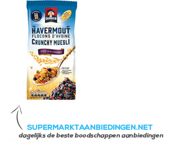 Quaker Havermout crunchy muesli goji&blauwe bes aanbieding