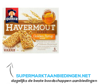 Quaker Havermoutrepen golden syrup aanbieding