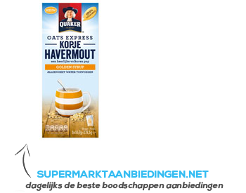 Quaker Kopje havermout golden syrup aanbieding