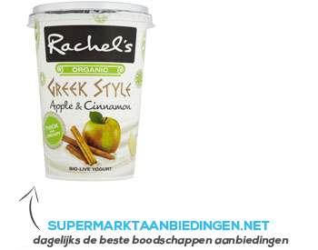 Rachel's Greek style apple-cinnamon yoghurt aanbieding