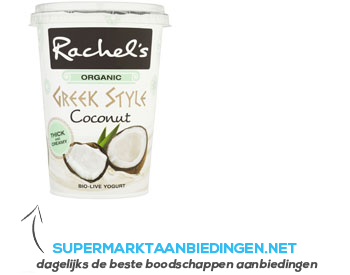 Rachel's Greek style coconut yoghurt aanbieding