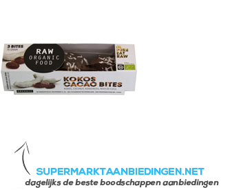 Raw Organic Food Cacao bites kokos aanbieding