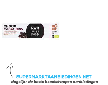 Raw Organic Food Chocolade reep cacaonibs biologisch aanbieding