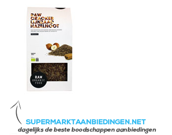 Raw Organic Food Cracker lijnzaad-hazelnoot aanbieding