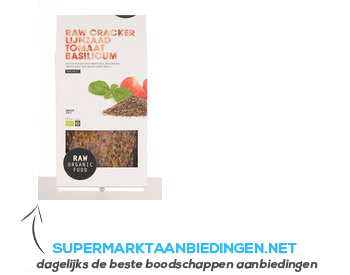 Raw Organic Food Cracker lijnzaad-tomaat- basilicum
