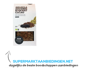 Raw Organic Food Granola gekiemde boekweit cacao aanbieding