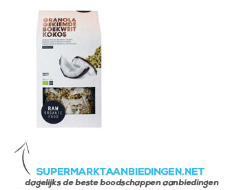 Raw Organic Food Granola gekiemde boekweit kokos aanbieding