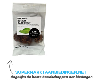 Raw Organic Food Sprouted fruity cookie carob aanbieding