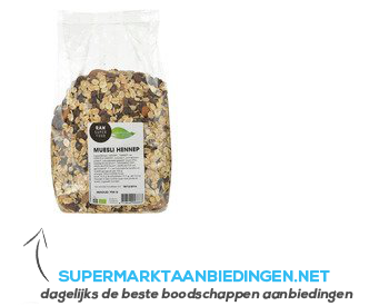 Raw Super Food Muesli hennep aanbieding