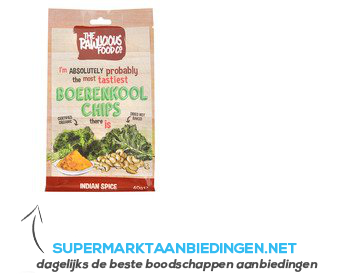 Rawlicious Boerenkool chips Indian spice aanbieding