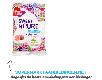 Red Band Sweet'n pure winegums red fruit suikervr aanbieding