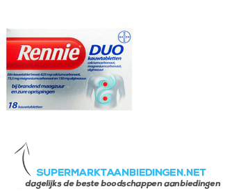 Rennie Duo kauwtabletten aanbieding