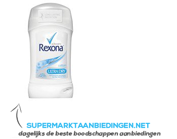 Rexona Deodorant stick women ultra dry cotton aanbieding