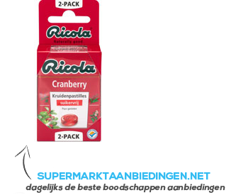 Ricola Cranberry suikervrij aanbieding