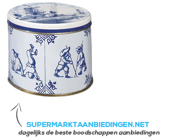 Rosenberg Stroopwafels in Delfts blauw blik aanbieding