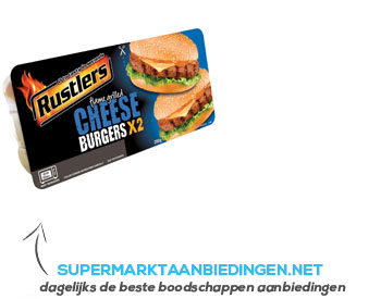 Rustlers Twin pack cheeseburger aanbieding