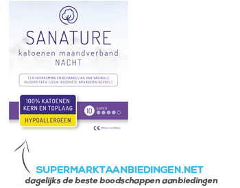 Sanature Katoen maandverband nacht aanbieding