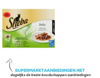 Sheba Delice saus vlees en vis aanbieding